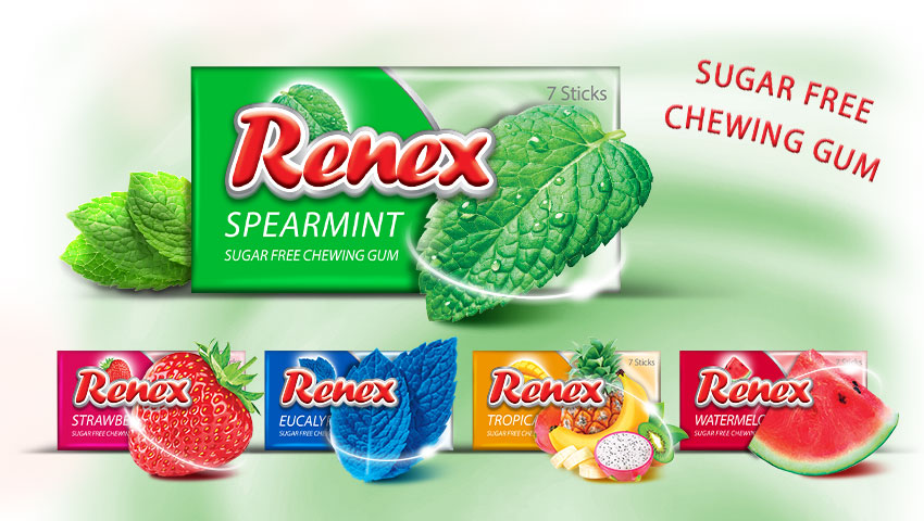Master Foodeh food Co. expanded its product basket by producing RENEX sugar free chewing gum